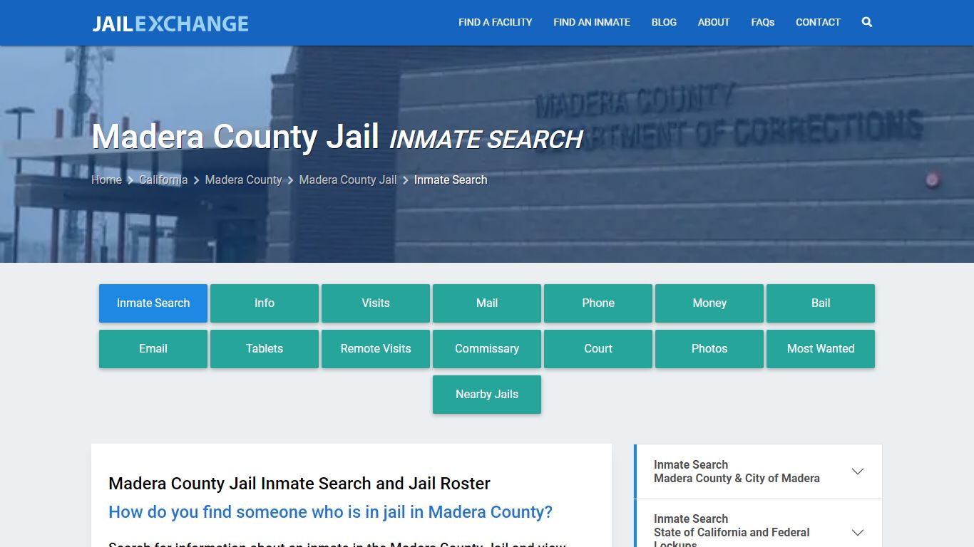 Inmate Search: Roster & Mugshots - Madera County Jail, CA - Jail Exchange